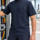 Fire Retardant Short Sleeve Work T-Shirt - Arc Rated - Navy