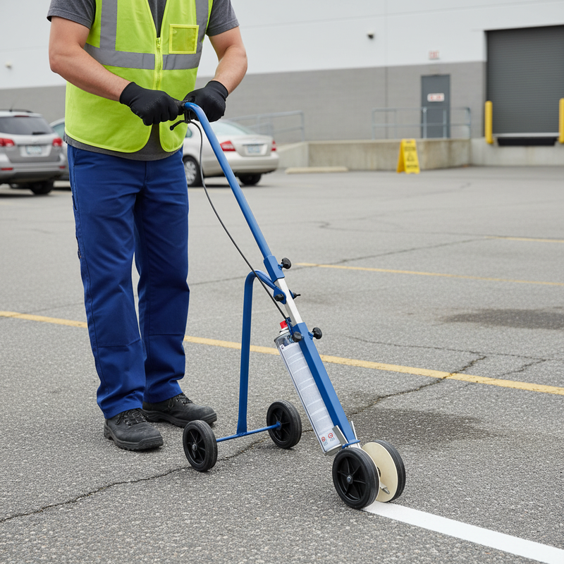 Dark Gray Premium Wheeled Line Marking Paint Applicator - Single Can