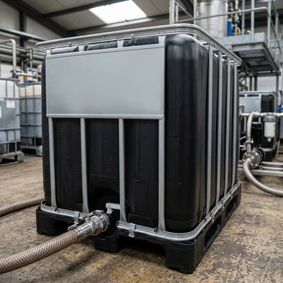 1000L Black IBC Container with Plastic Pallet, UN Approved