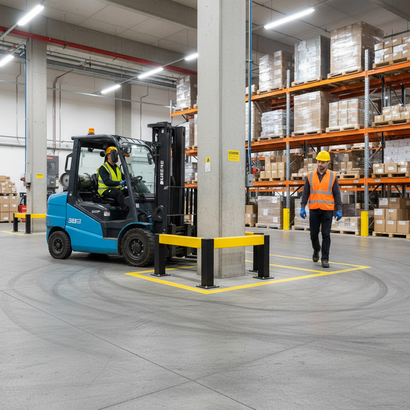 Dark Gray Premium Hybrid Impact Protection Railing System for Corner Posts