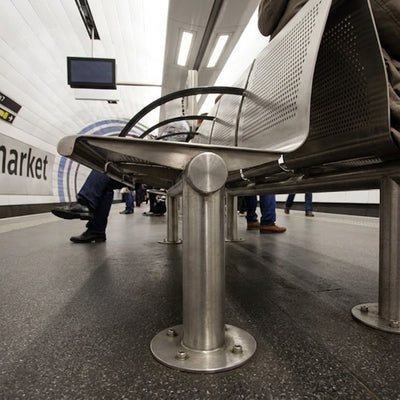 Stainless Steel Seat 3-seater or 4-seater with armrests