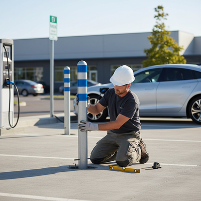 Heavy Duty EV Charging Point Protection Bollards - Sub-Surface Fix