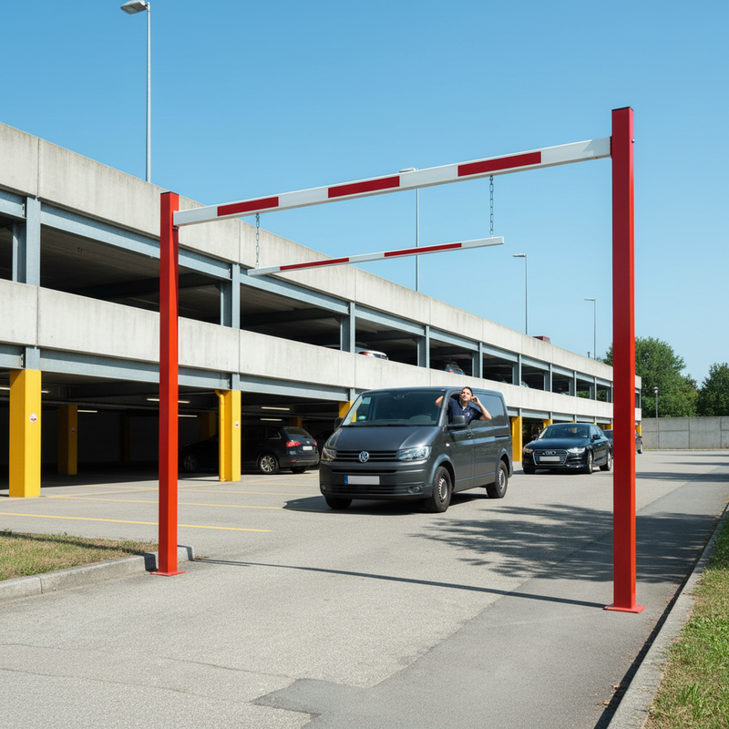 Gray Adjustable Height Restriction Car Park Barrier System