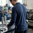 Navy Long Sleeve Polo Work Shirt - Cotton Blend