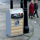 Timber Fronted Single Litter Bin – 105 Litre Capacity