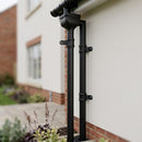 Traditional Aluminium Downpipe 76mm Diameter × 3m Eared Socket — Textured Black (in use)