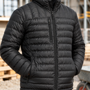 Packable Padded Liner Jacket with Reflective Details - Black (view 2)