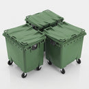 1100 Litre 4-Wheeled Bin, Set of 3, Polyethylene (view 2)