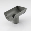 DeepFlow Aluminium Gutter Outlet 76mm Diameter 130mm — RAL 7037