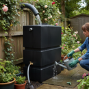 Dark Slate Gray Premium 1200 Litre Tall Pillar Water Butt with Multiple Outlets