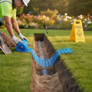 Dark Olive Green High-Performance Detectable Mesh for Underground Services - 200mm x 100m Roll