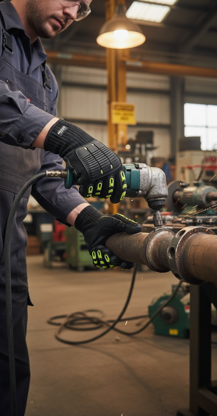 Dark Slate Gray High-Performance Anti-Vibration Safety Gloves - Multiple Sizes