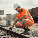Light Gray High-Visibility Premium Rail Spec Shorts - Orange