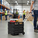 Premium Collapsible Shopping Trolley Cart - 35kg Capacity with Adjustable Handle and Durable Wheels