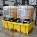 Double IBC Bund 1150L Sump 4-Way Forklift Access Pallet
