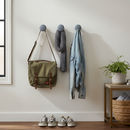 Premium Set of 3 Decorative Grey Wood Wall Mounted Hooks for Stylish Organization