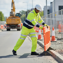 Gray Premium Hi-Visibility Fleece Jogging Bottoms in Saturn Yellow