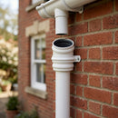 76mm Traditional Aluminium Downpipe Socket Non-Eared Spare — RAL 9010 (in use)