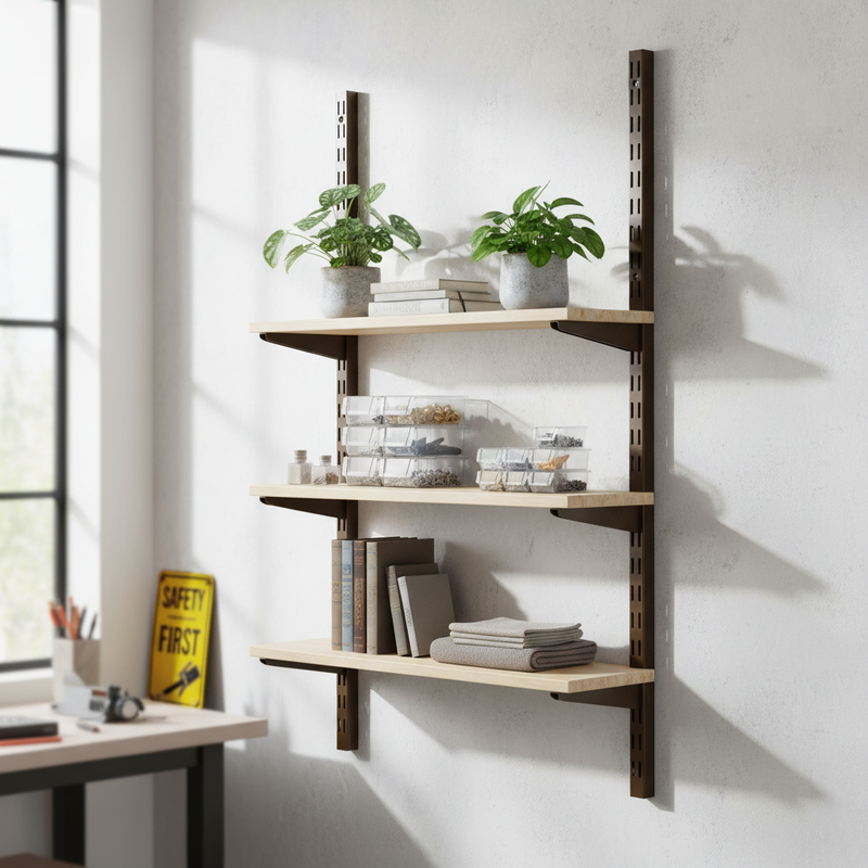 Light Gray Premium Twin Slot Uprights for Versatile Shelving Solutions