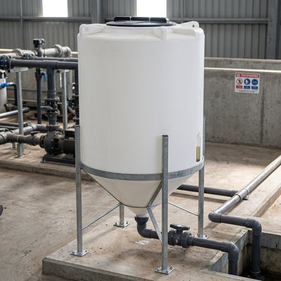 500 Litre 45° Cone Tank, UV Polyethylene, 2" Drain Fitting