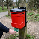 40-litre UV-protected dog waste bin with post mount