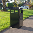 112 Litre Galvanised Steel Litter Bin with Slam Lock