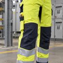 Hi-Vis Class 2 Fire Retardant Work Trousers - Hi-Vis Yellow/Navy (view 2)