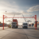 Dark Gray Double Swing Height Restrictor for Two Lanes - Premium Vehicle Access Control