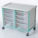 Steel Low Level Double Column Tray Trolley – 757mm, 8 Trays (view 2)