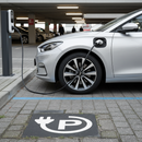 Dim Gray Premium Thermoplastic EV Parking Place Symbol for Durable Marking
