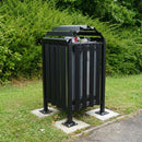 112 litre anti-vandal litter bin, galvanised steel