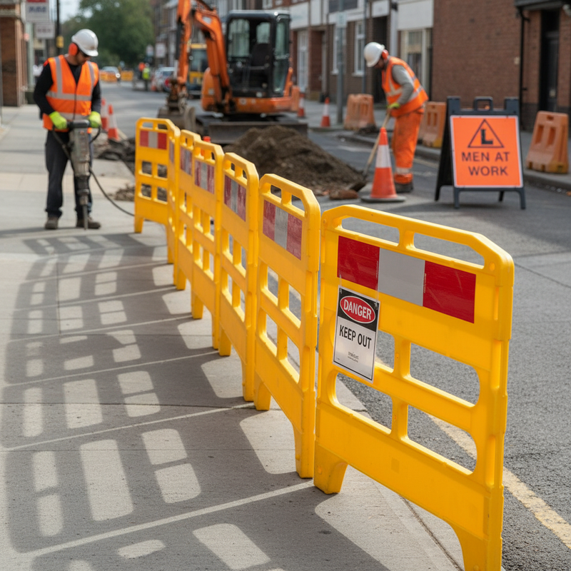 Rosy Brown Premium Utility Pedestrian Barrier with Custom Branding Options