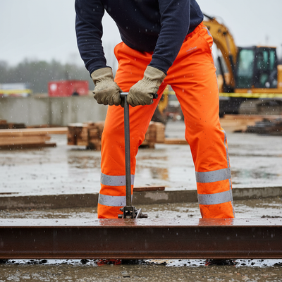 High-Visibility Waterproof Quilted Trousers - Orange