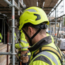 Neon Yellow Non-Vented Safety Helmet with Micro Brim and Wheel Dial