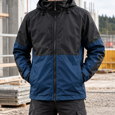 Waterproof Shell Work Jacket with Taped Seams - Navy/Black