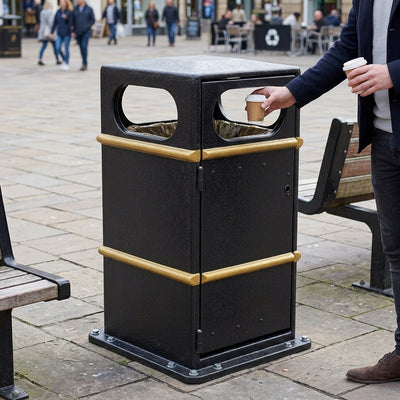 84 litre square closed top litter bin GFC composite