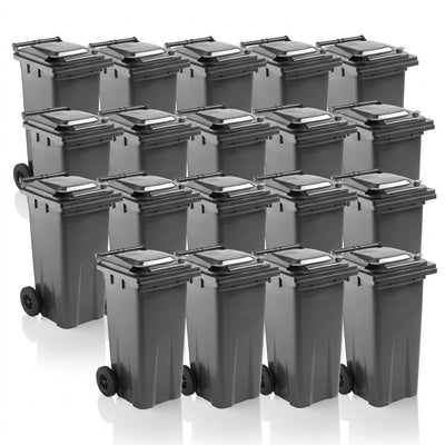 120 Litre wheelie bins, polyethylene, pack of 20