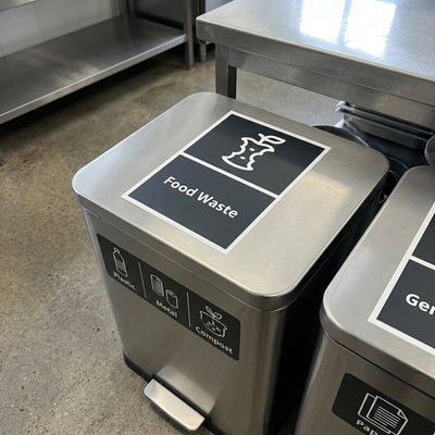 A4 vinyl bin stickers – waste stream labels