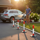 Dim Gray Portable High-Performance Cylinder Delineator Post for Traffic Control