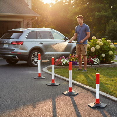 Portable High-Performance Cylinder Delineator Post for Traffic Control