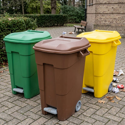 Pedal Operated Wheeled Litter Bin – 120 Litre Capacity