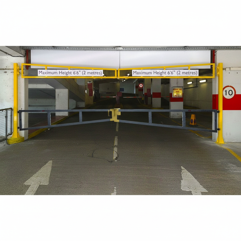 Dark Slate Gray Heavy Duty Double Leaf Opening Height Barrier with Swing Gate