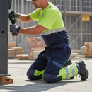 Dim Gray Premium Hi-Vis Two-Tone Trousers - Saturn Yellow/Navy Blue