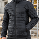 Warm-Lined Quilted Work Jacket with Wind Protection - Black/Dark Grey (view 2)
