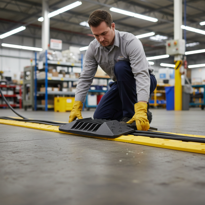 Medium 5-Channel Heavy Duty Cable Protection Ramp - End Piece