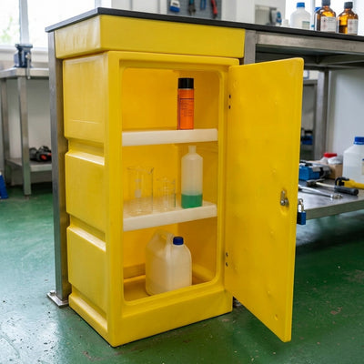 17 Litre Polyethylene Chemical Storage Cabinet with Lockable Door