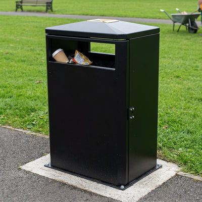 160 Litre Steel Litter Bin – Galvanised with Slam Lock