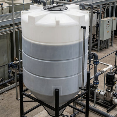 2350 Litre Cone Tank, 60° drainage, UV polyethylene