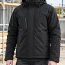 Black Insulated Winter Coat with Stretch Lining