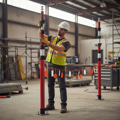 High-Performance Telescopic Poles & Bunting Pack for Site Safety